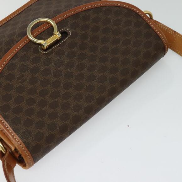 CELINE Macadam Canvas Shoulder Bag Pvc Leather Brown Gold - Picture 6 of 12